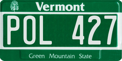 VT license plate POL427