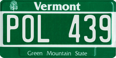 VT license plate POL439