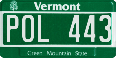 VT license plate POL443
