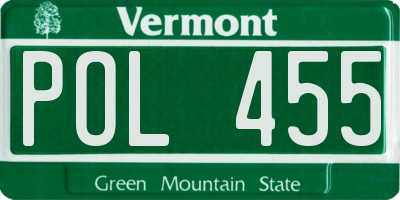 VT license plate POL455