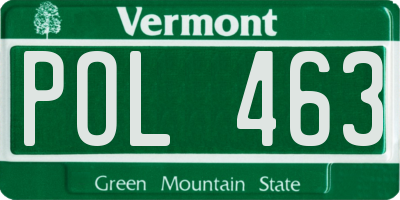 VT license plate POL463