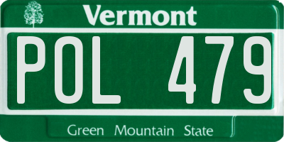 VT license plate POL479