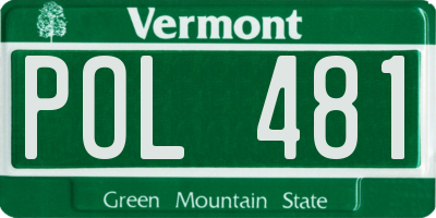 VT license plate POL481