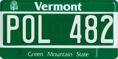 VT license plate POL482