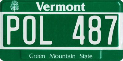 VT license plate POL487