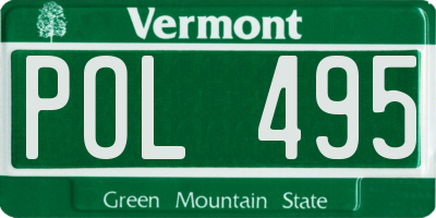 VT license plate POL495