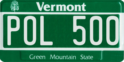 VT license plate POL500