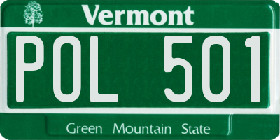 VT license plate POL501