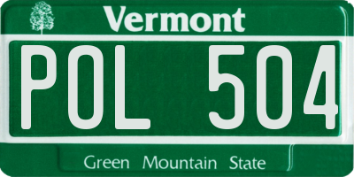 VT license plate POL504