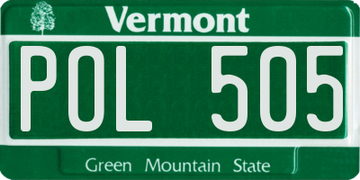 VT license plate POL505