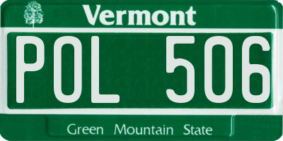 VT license plate POL506