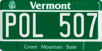 VT license plate POL507