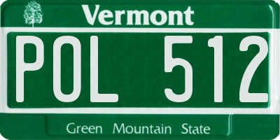 VT license plate POL512