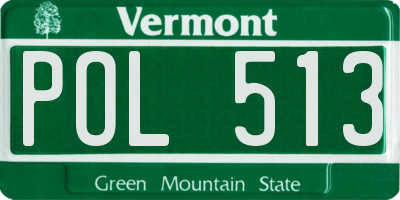 VT license plate POL513