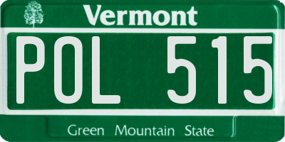 VT license plate POL515