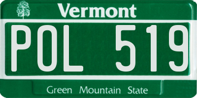VT license plate POL519