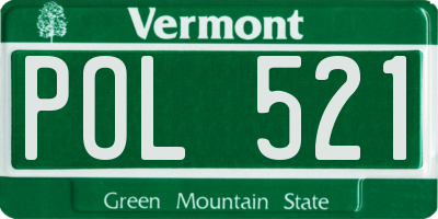 VT license plate POL521