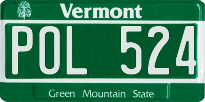 VT license plate POL524