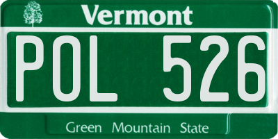 VT license plate POL526