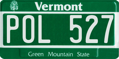 VT license plate POL527