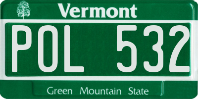 VT license plate POL532