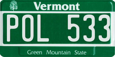 VT license plate POL533