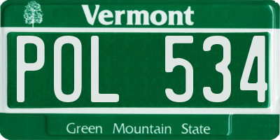 VT license plate POL534