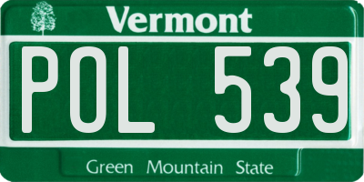 VT license plate POL539