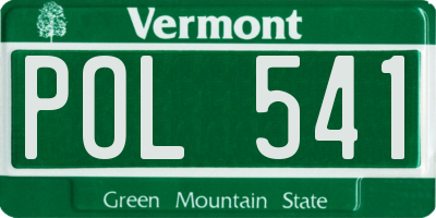 VT license plate POL541