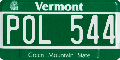 VT license plate POL544