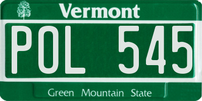 VT license plate POL545