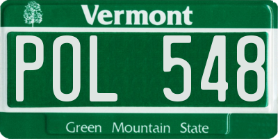 VT license plate POL548