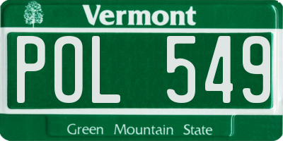 VT license plate POL549