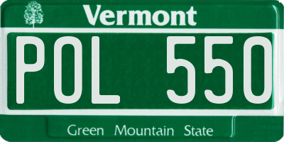 VT license plate POL550