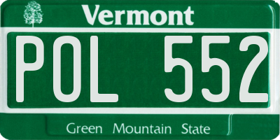 VT license plate POL552