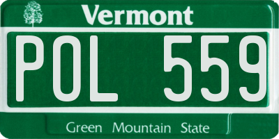 VT license plate POL559