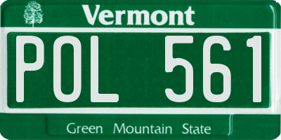 VT license plate POL561