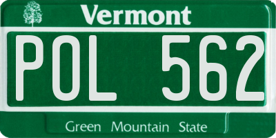VT license plate POL562