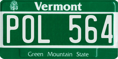 VT license plate POL564