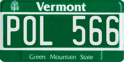 VT license plate POL566