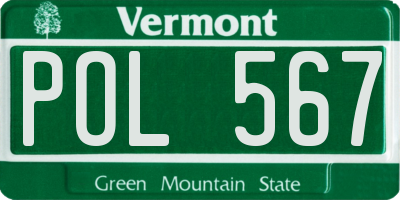 VT license plate POL567