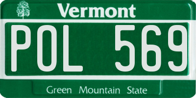 VT license plate POL569