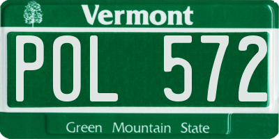 VT license plate POL572