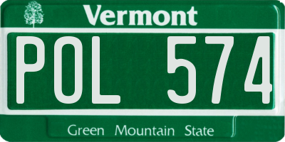 VT license plate POL574