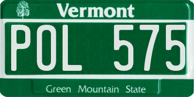 VT license plate POL575