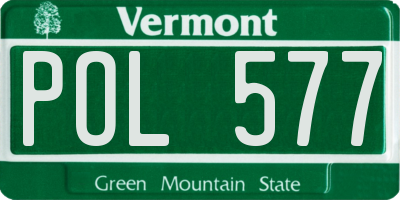 VT license plate POL577