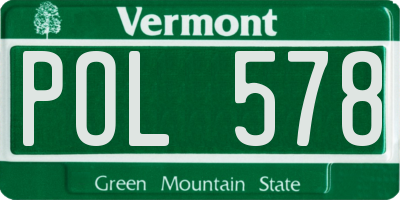 VT license plate POL578