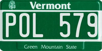 VT license plate POL579