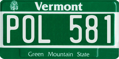 VT license plate POL581