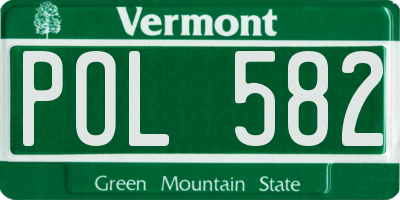 VT license plate POL582